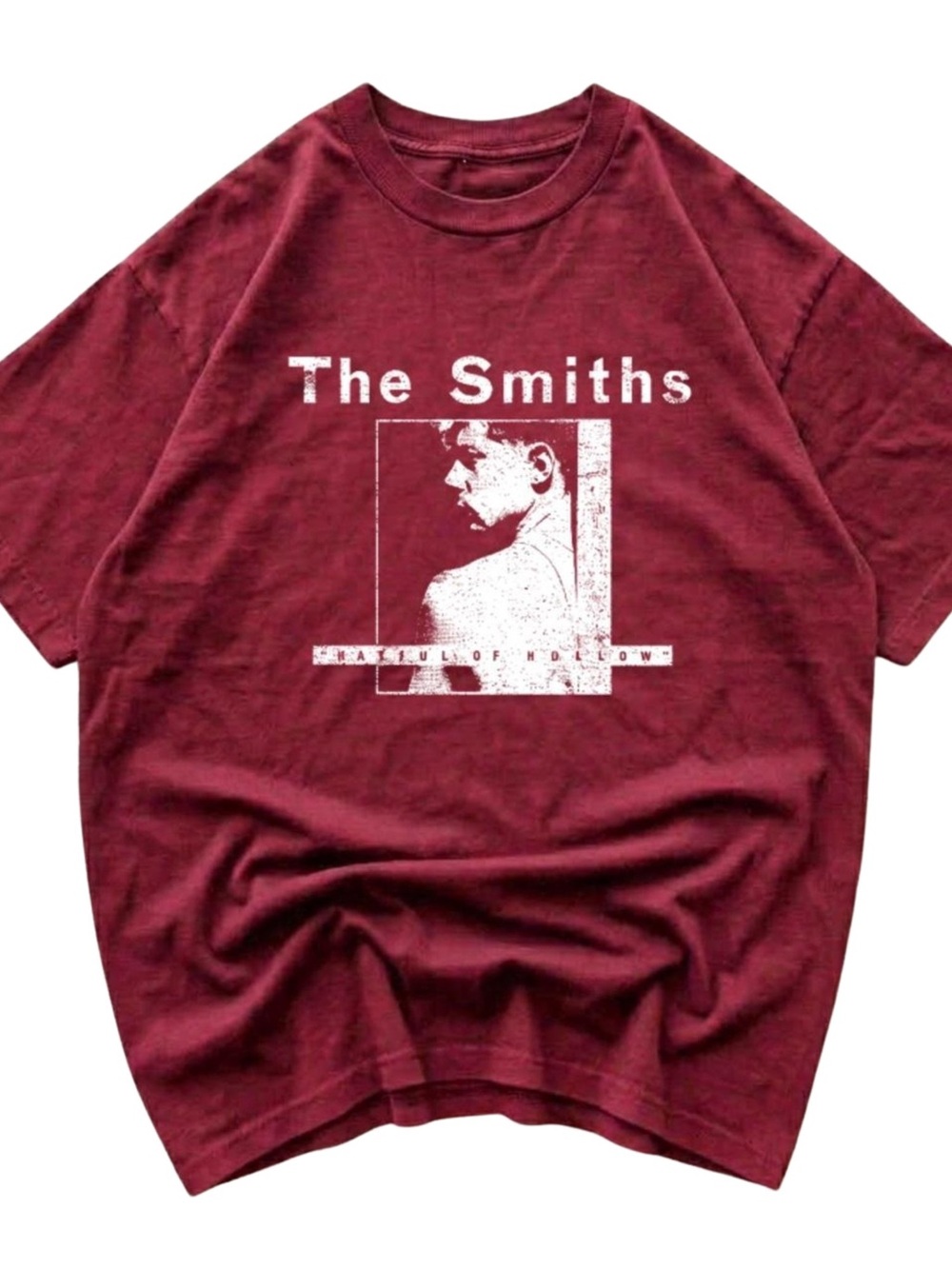 Gildan The Smiths Graphic Tee in Burgundy and White, Gift For Her, For Him